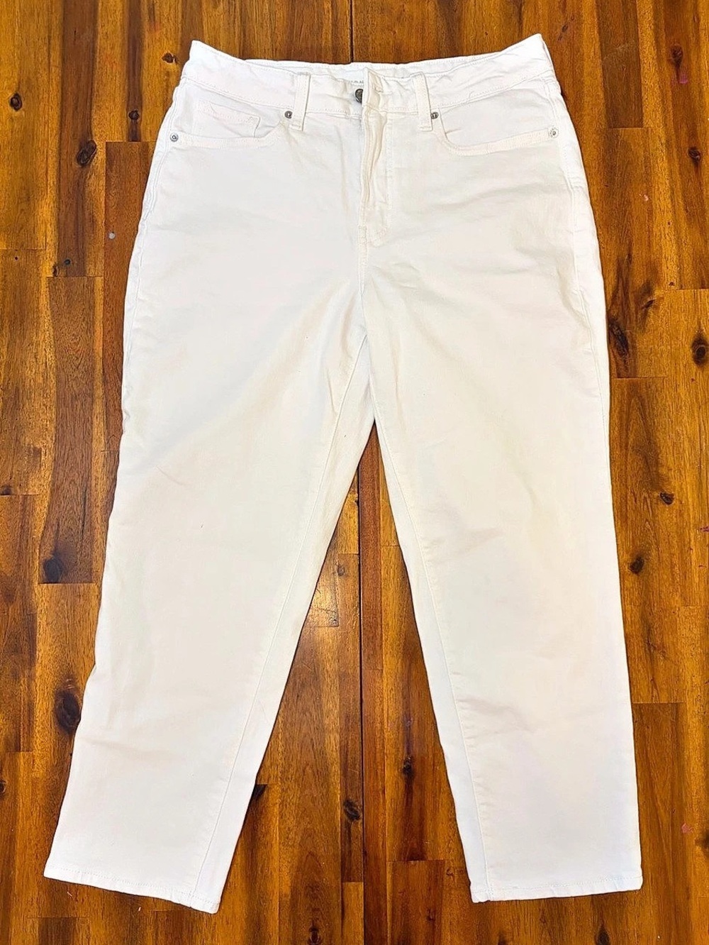 Old Navy OG Straight Leg Jeans in White Waist 10